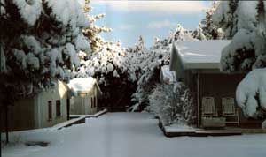 Small villas under snow